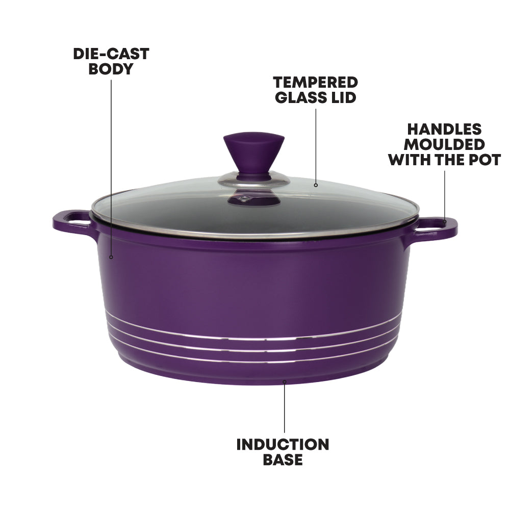 Laria Nonstick Die-cast Stockpot Purple