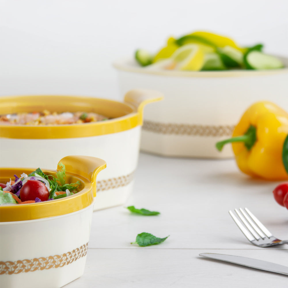 SQ Professional Insulated Hot Pot 3pc Set 1L-1.5L-2.5L Fionna Beige