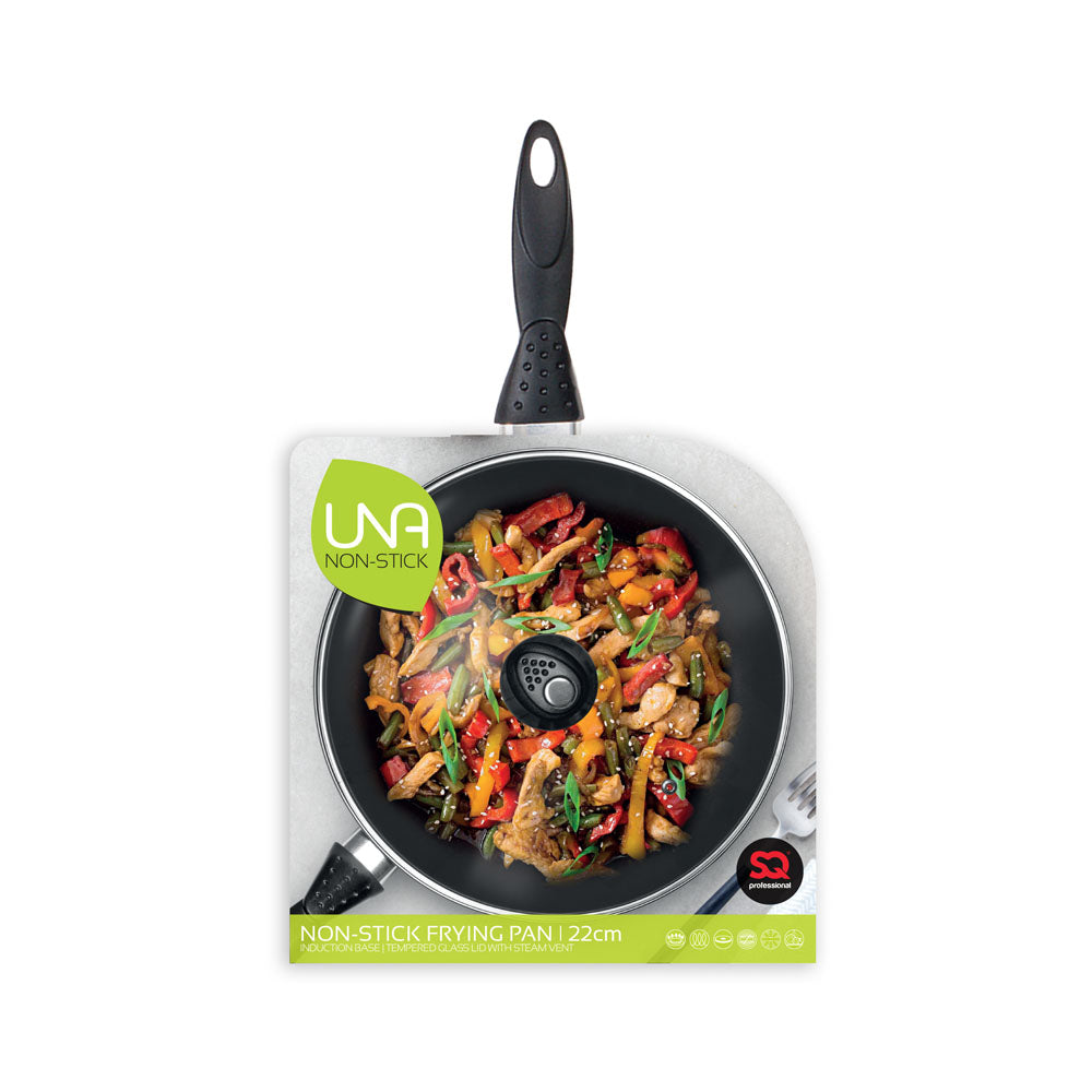 SQ Professional Una Nonstick Frying Pan with Lid 22cm