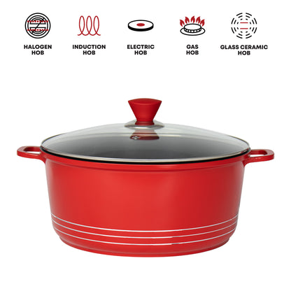 Laria Nonstick Die-cast Stockpot Red