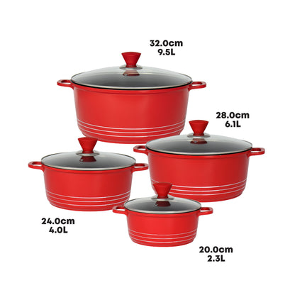 Laria Nonstick Die-cast Stockpot Red
