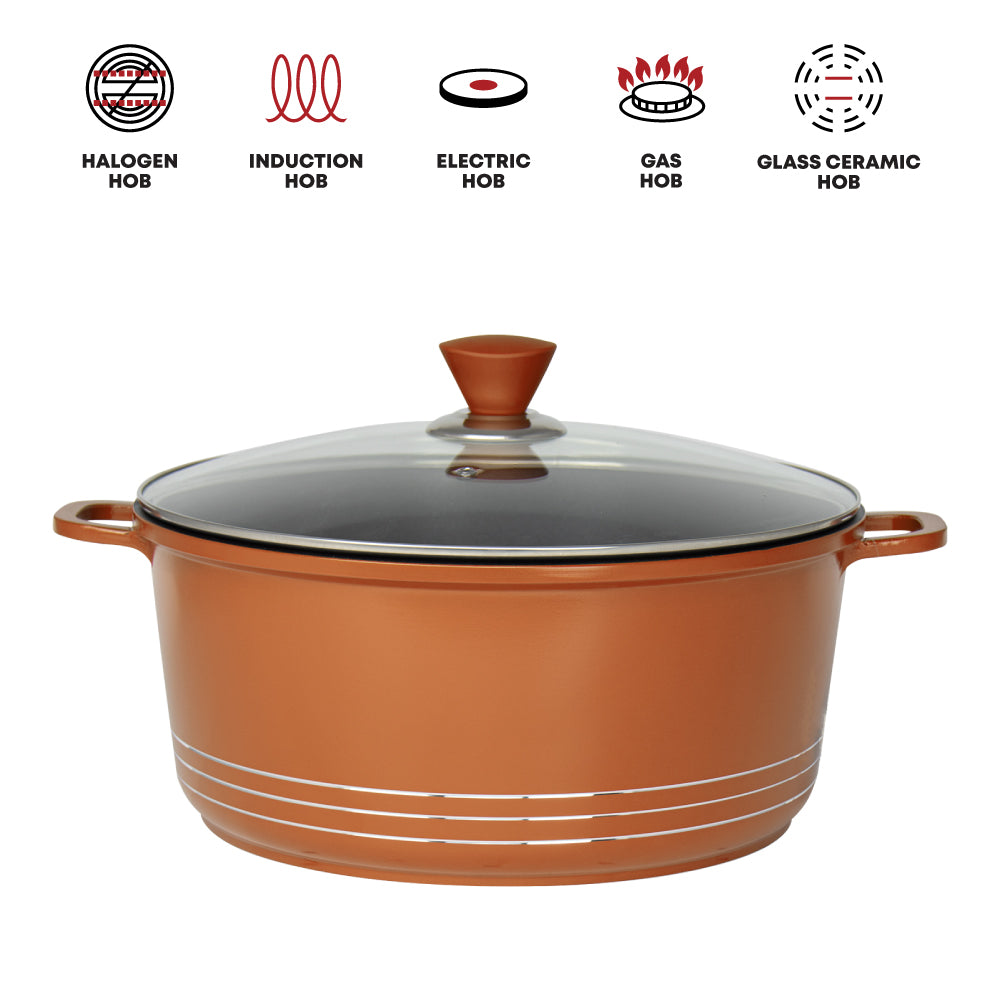 Laria Nonstick Die-cast Stockpot Copper