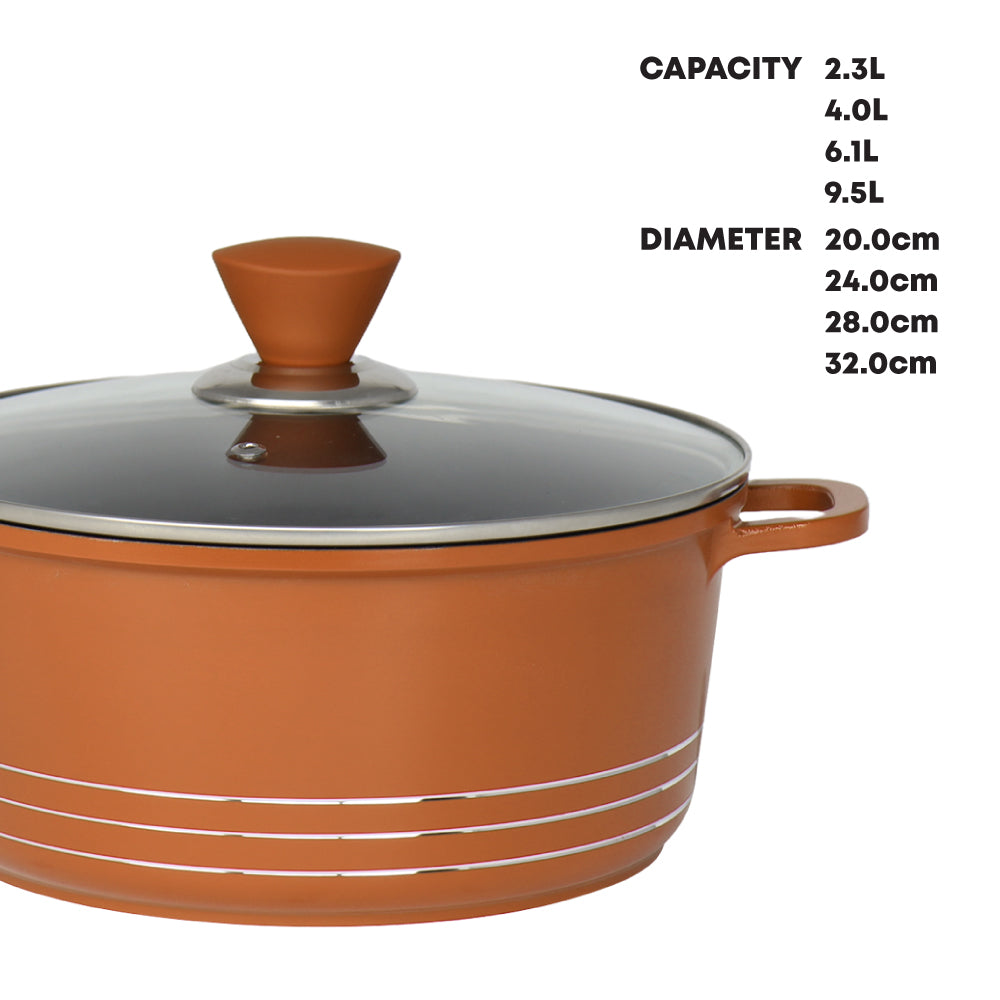 Laria Nonstick Die-cast Stockpot Copper