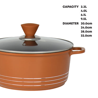 Laria Nonstick Die-cast Stockpot Copper