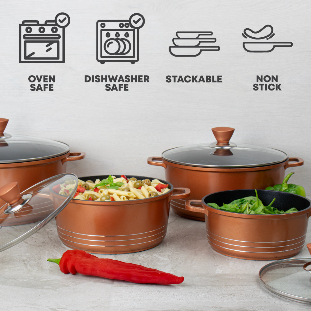 Laria Nonstick Die-cast Stockpot Copper