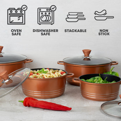Laria Nonstick Die-cast Stockpot Copper