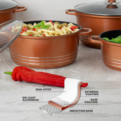 Laria Nonstick Die-cast Stockpot Copper