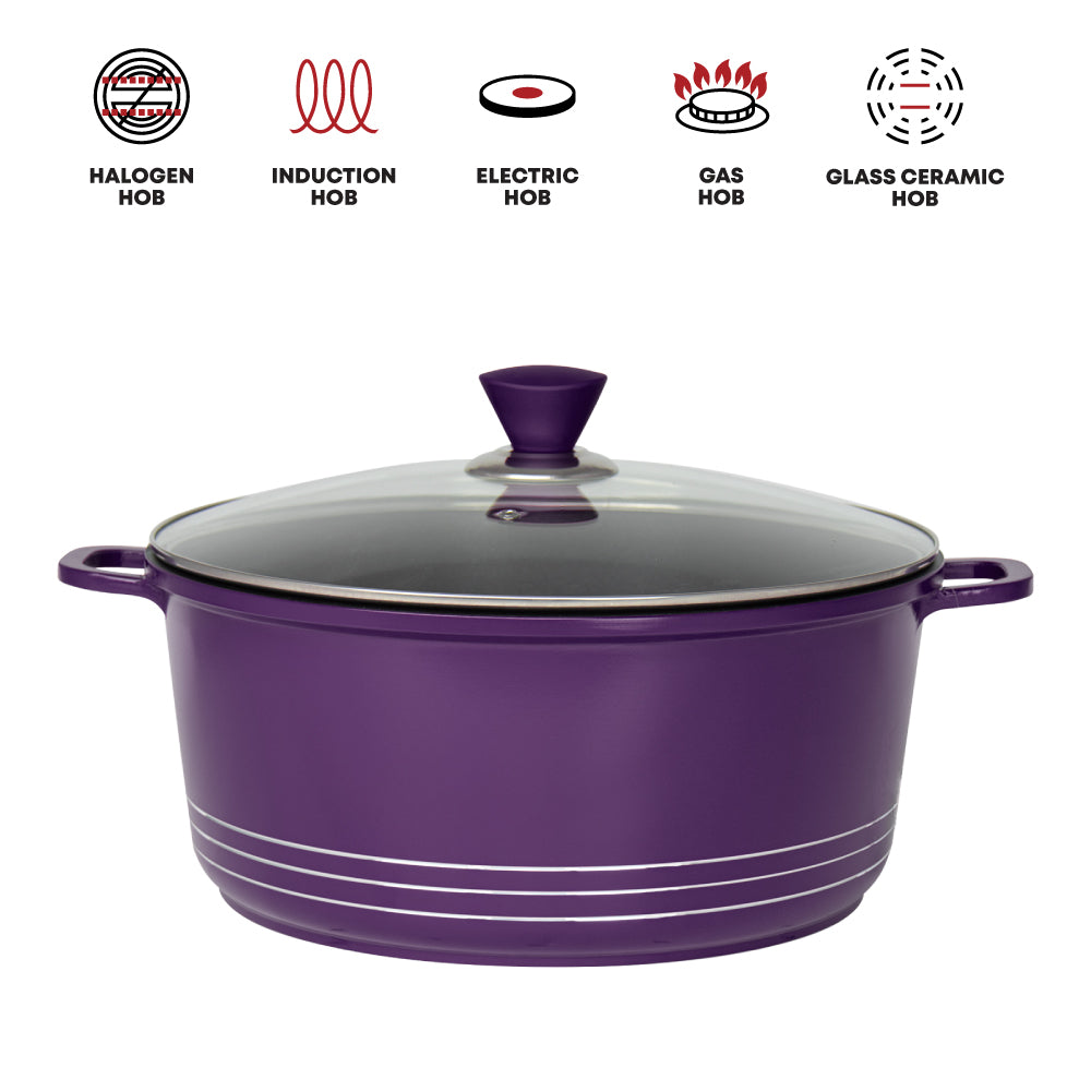 Laria Nonstick Die-cast Stockpot Purple