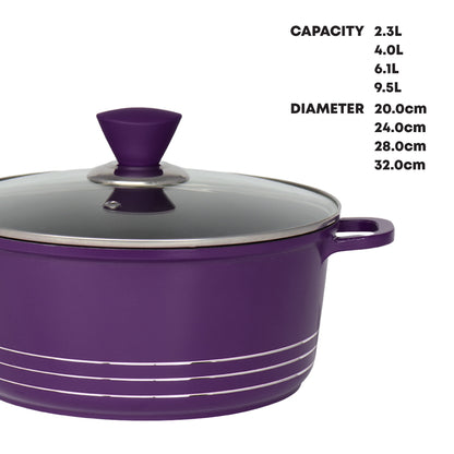 Laria Nonstick Die-cast Stockpot Purple