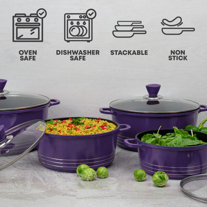 Laria Nonstick Die-cast Stockpot Purple
