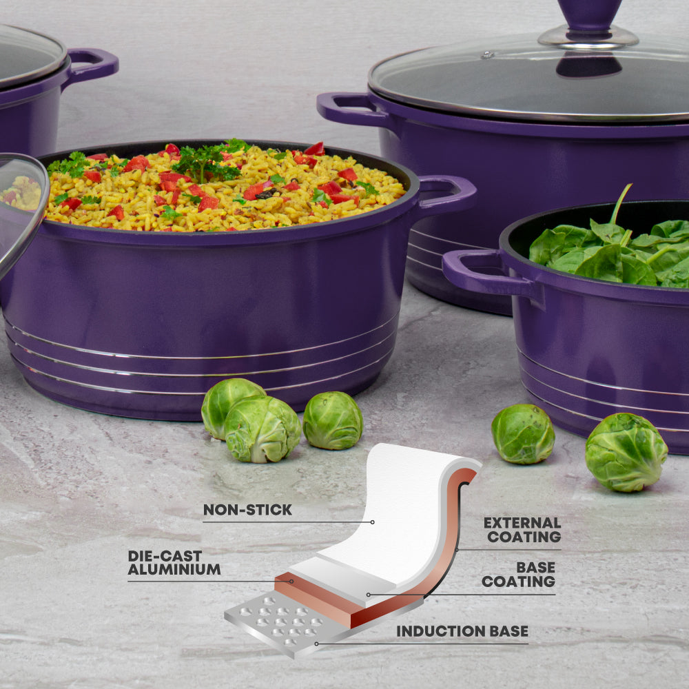 Laria Nonstick Die-cast Stockpot Purple