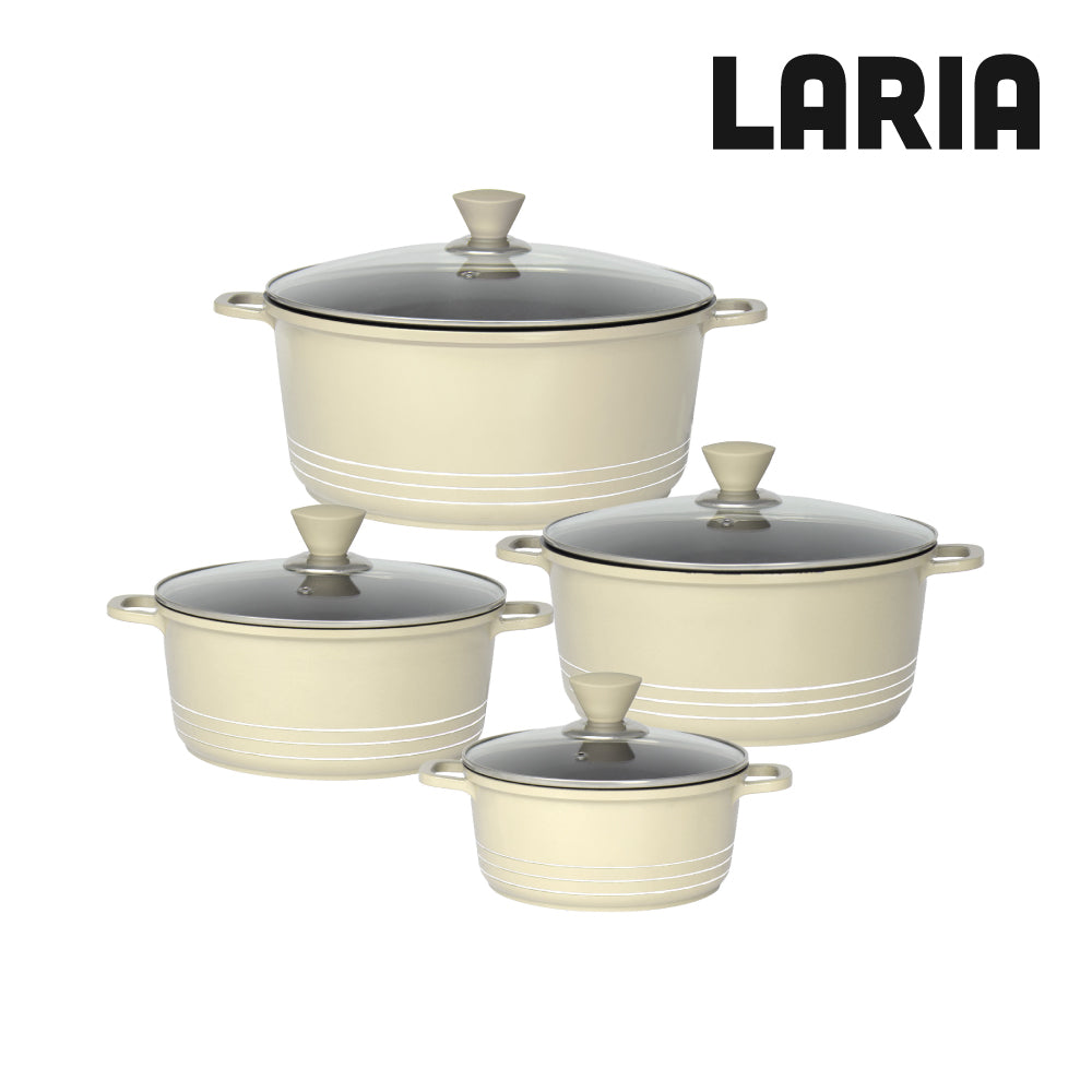 Laria Nonstick Die-cast Stockpot Cream
