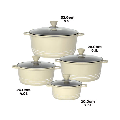 Laria Nonstick Die-cast Stockpot Cream