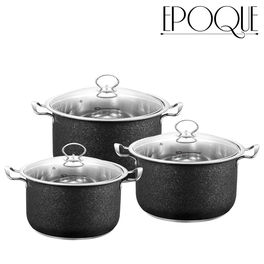 SQ Professional Epoque Stainless Steel Stockpot 3pc Set 26cm-30cm