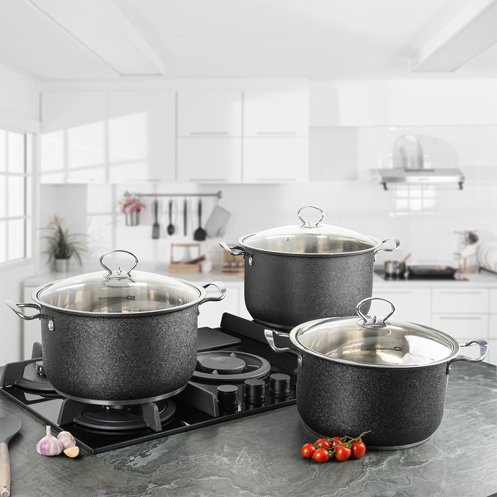 SQ Professional Epoque Stainless Steel Stockpot 3pc Set 26cm-30cm