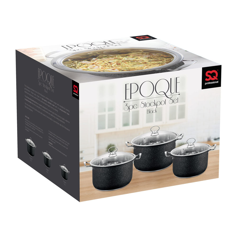 SQ Professional Epoque Stainless Steel Stockpot 3pc Set 26cm-30cm