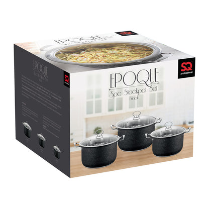SQ Professional Epoque Stainless Steel Stockpot 3pc Set 26cm-30cm