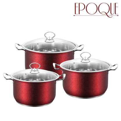 SQ Professional Epoque Stainless Steel Stockpot 3pc Set 26cm-30cm