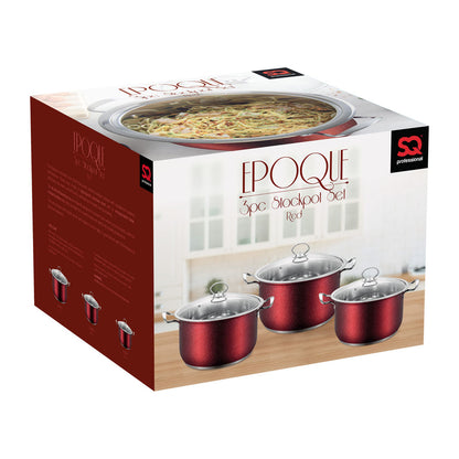 SQ Professional Epoque Stainless Steel Stockpot 3pc Set 26cm-30cm