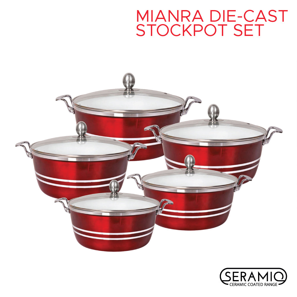 SQ Professional Mianra Metallic Die-cast Stockpot Ruby