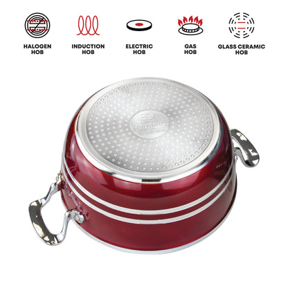 SQ Professional Mianra Metallic Die-cast Stockpot Ruby