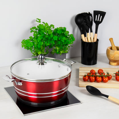 SQ Professional Mianra Metallic Die-cast Stockpot Ruby