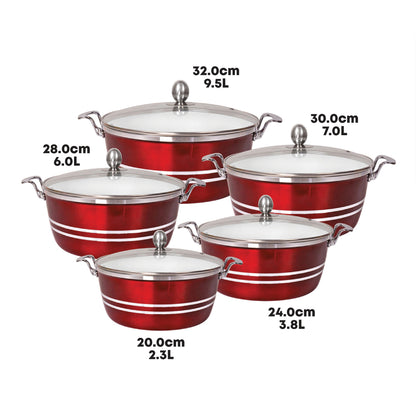 SQ Professional Mianra Metallic Die-cast Stockpot Ruby