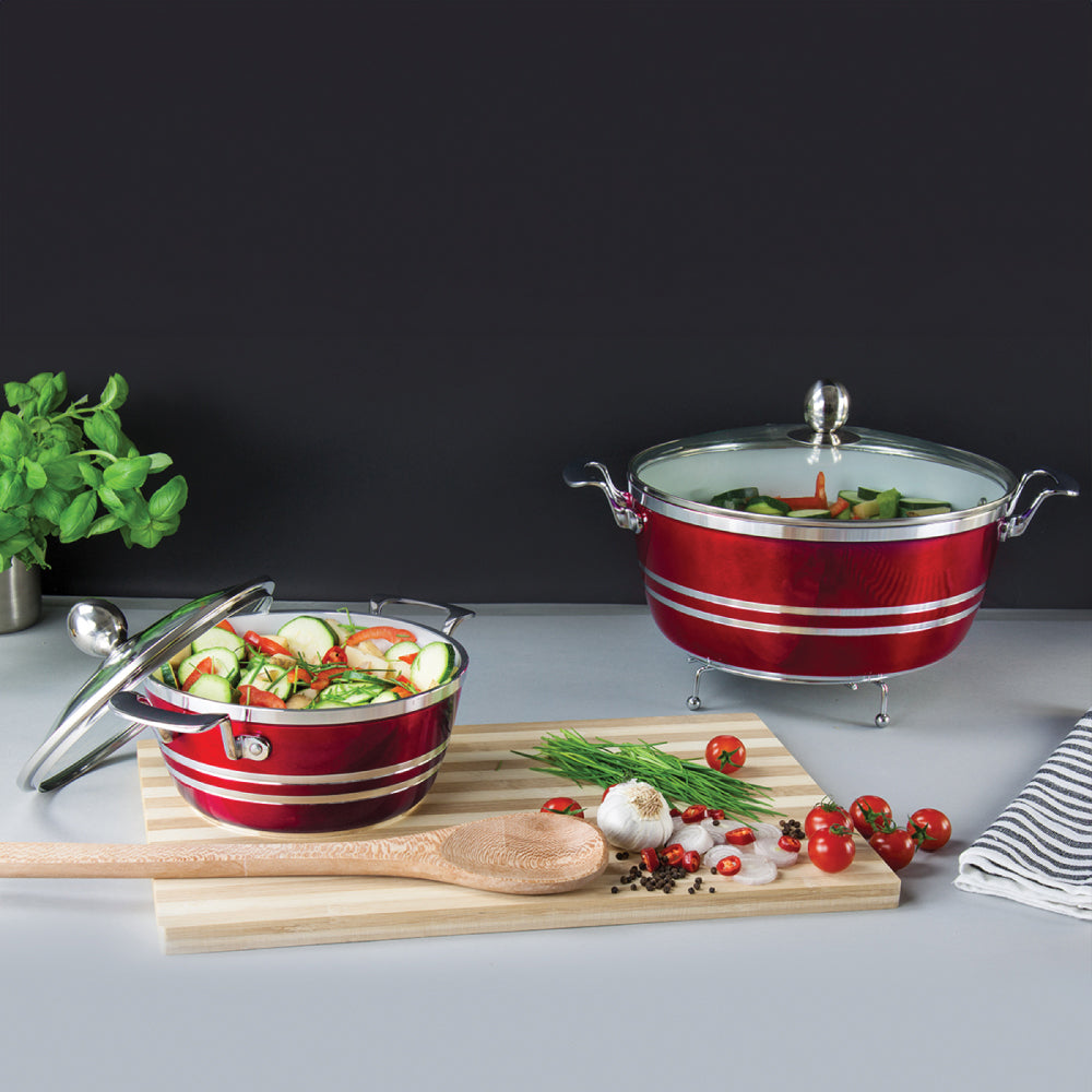 SQ Professional Mianra Metallic Die-cast Stockpot Ruby