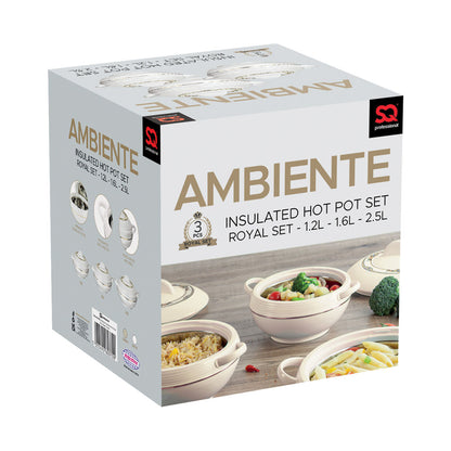 SQ Professional Insulated Hot Pot Ambiente 3pc Set 1.2L-1.6L-2.5L