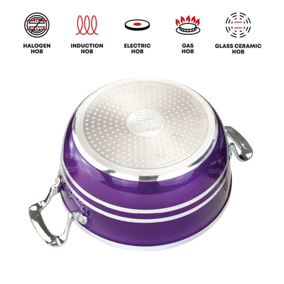 SQ Professional Metallic Die-cast Stockpot Purple Amethyst