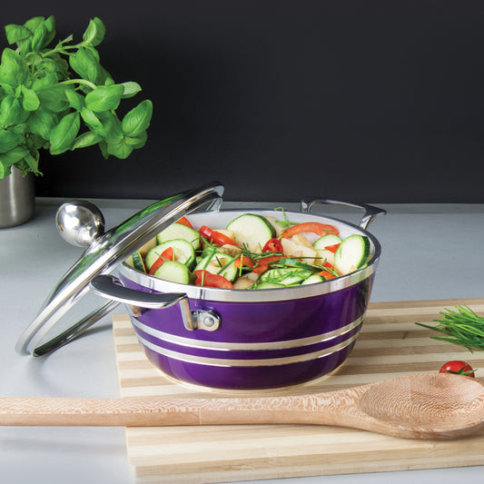 SQ Professional Metallic Die-cast Stockpot Purple Amethyst