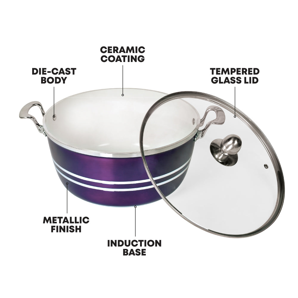 SQ Professional Metallic Die-cast Stockpot Purple Amethyst