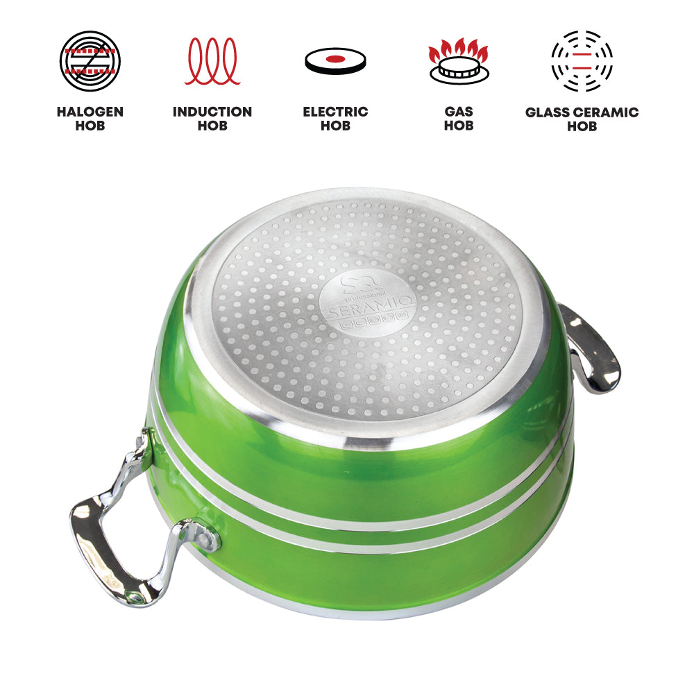 SQ Professional Metallic Die-cast Stockpot Green Emerald