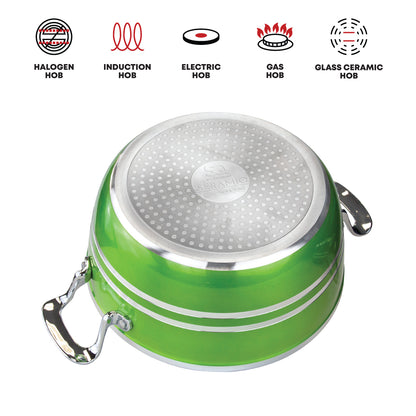 SQ Professional Metallic Die-cast Stockpot Green Emerald