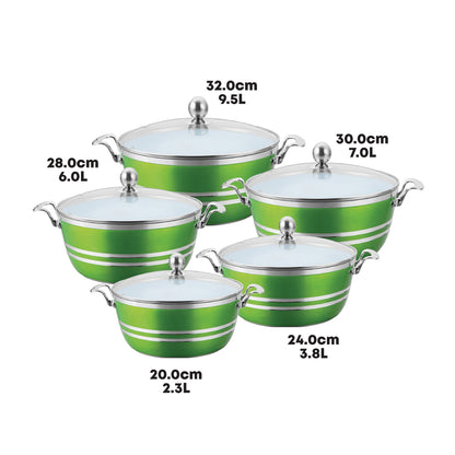 SQ Professional Metallic Die-cast Stockpot Green Emerald