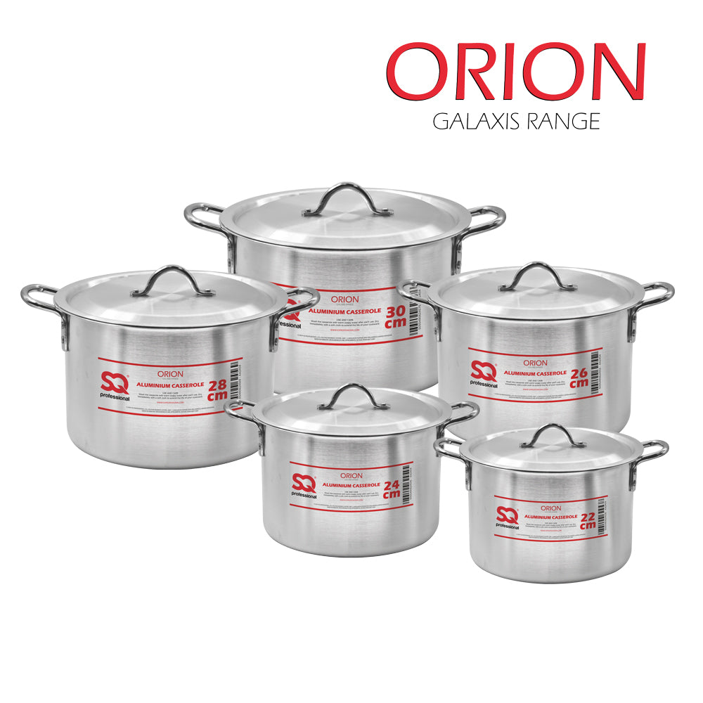 SQ Professional Aluminium Casserole 5pc Set Orion 22cm-30cm