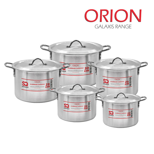 SQ Professional Aluminium Casserole 5pc Set Orion 22cm-30cm