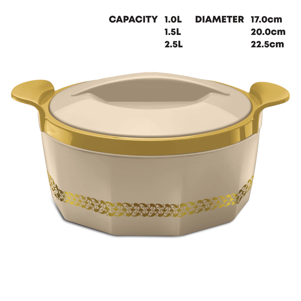 SQ Professional Insulated Hot Pot 3pc Set 1L-1.5L-2.5L Fionna Beige