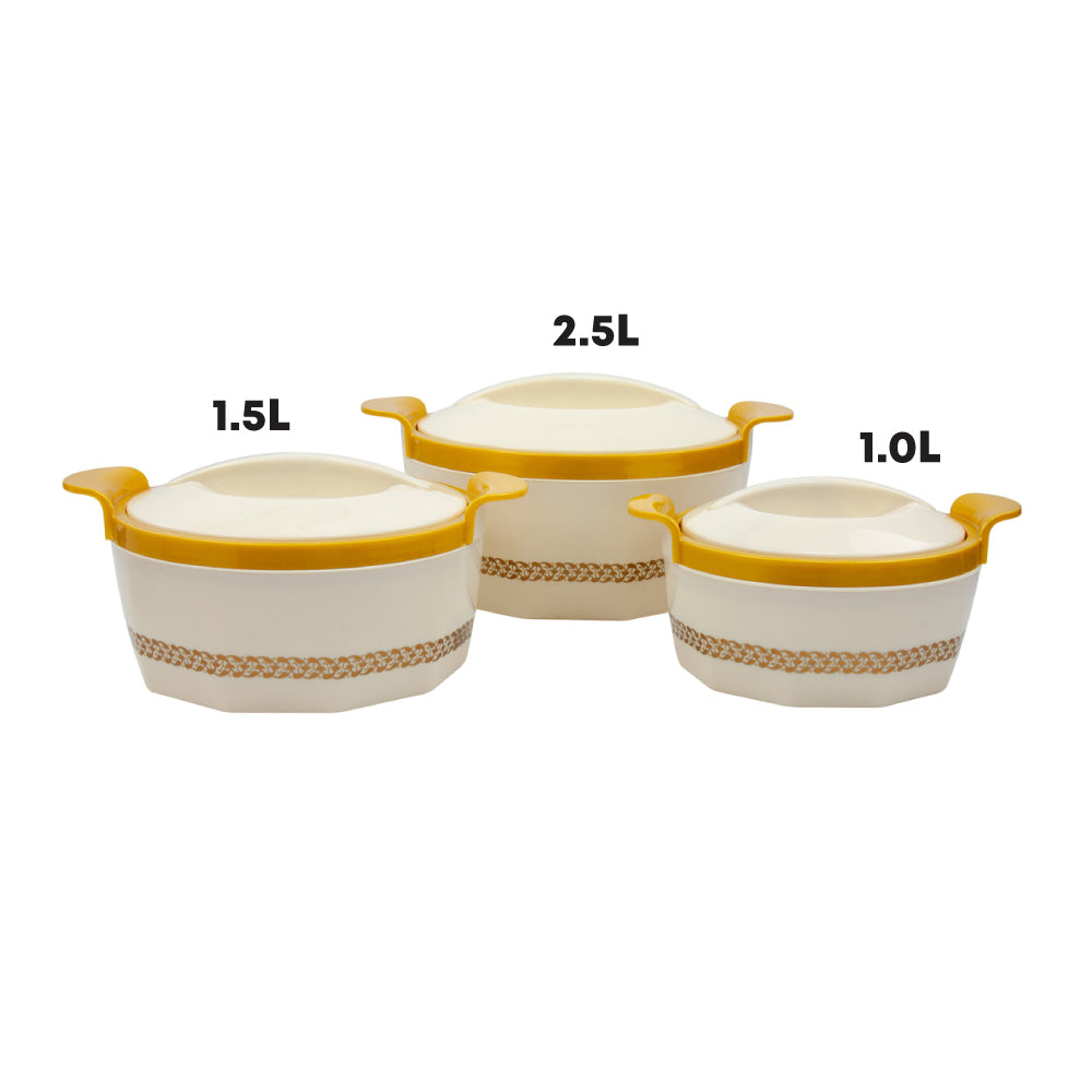 SQ Professional Insulated Hot Pot 3pc Set 1L-1.5L-2.5L Fionna Beige
