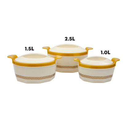 SQ Professional Insulated Hot Pot 3pc Set 1L-1.5L-2.5L Fionna Beige
