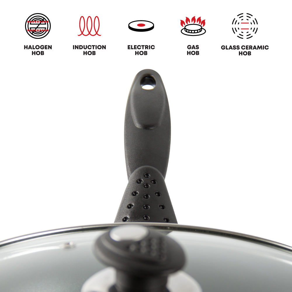 SQ Professional Una Nonstick Frying Pan with Lid 22cm