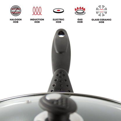 SQ Professional Una Nonstick Frying Pan with Lid 26cm