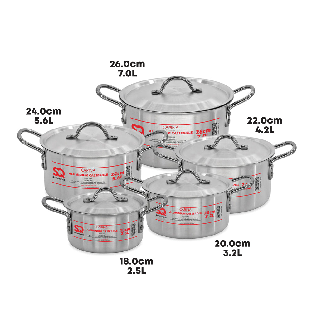 SQ Professional Carina Casserole 5pc Set 18cm-26cm