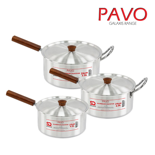 SQ Professional Saucepan 3pc Set Pavo 22cm-26cm