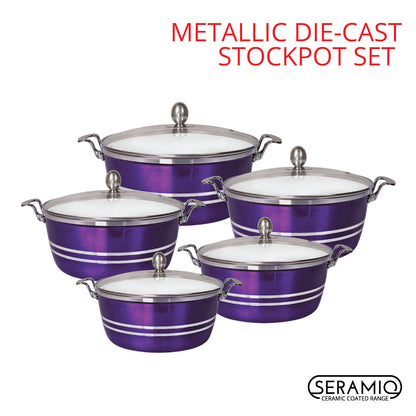 SQ Professional Metallic Die-cast Stockpot 5pc Set 20cm-32cm
